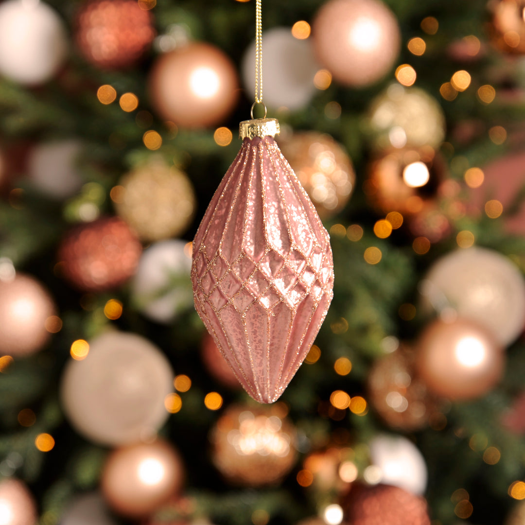 Rose Gold Mercury Effect Olive Bauble