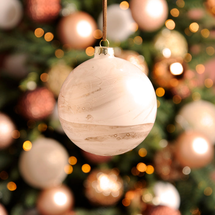 White Copper Marble Bauble