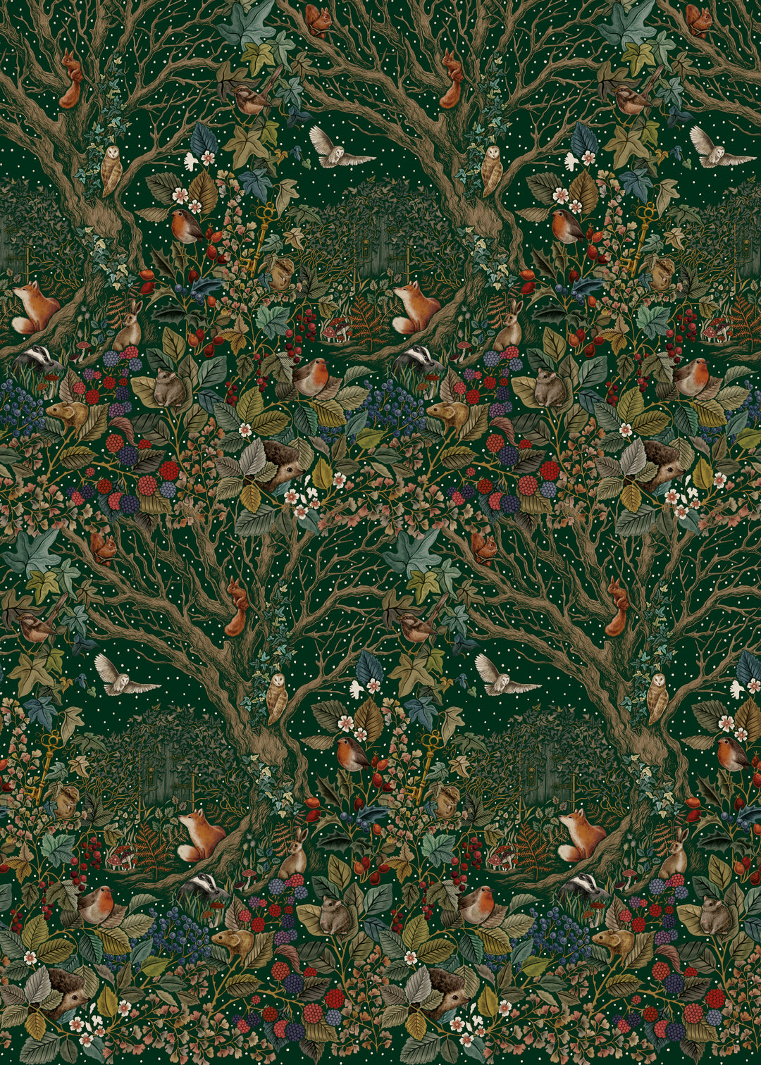 Secret Garden Christmas Roll Wrap 3m