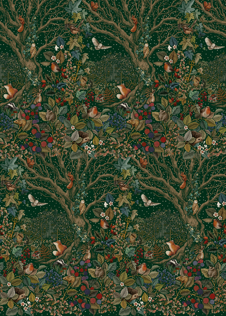 Secret Garden Christmas Roll Wrap 3m