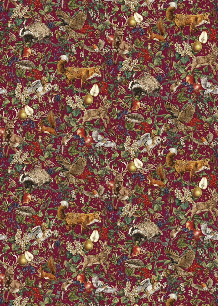 Fable Burgundy Christmas Roll Wrap 3m