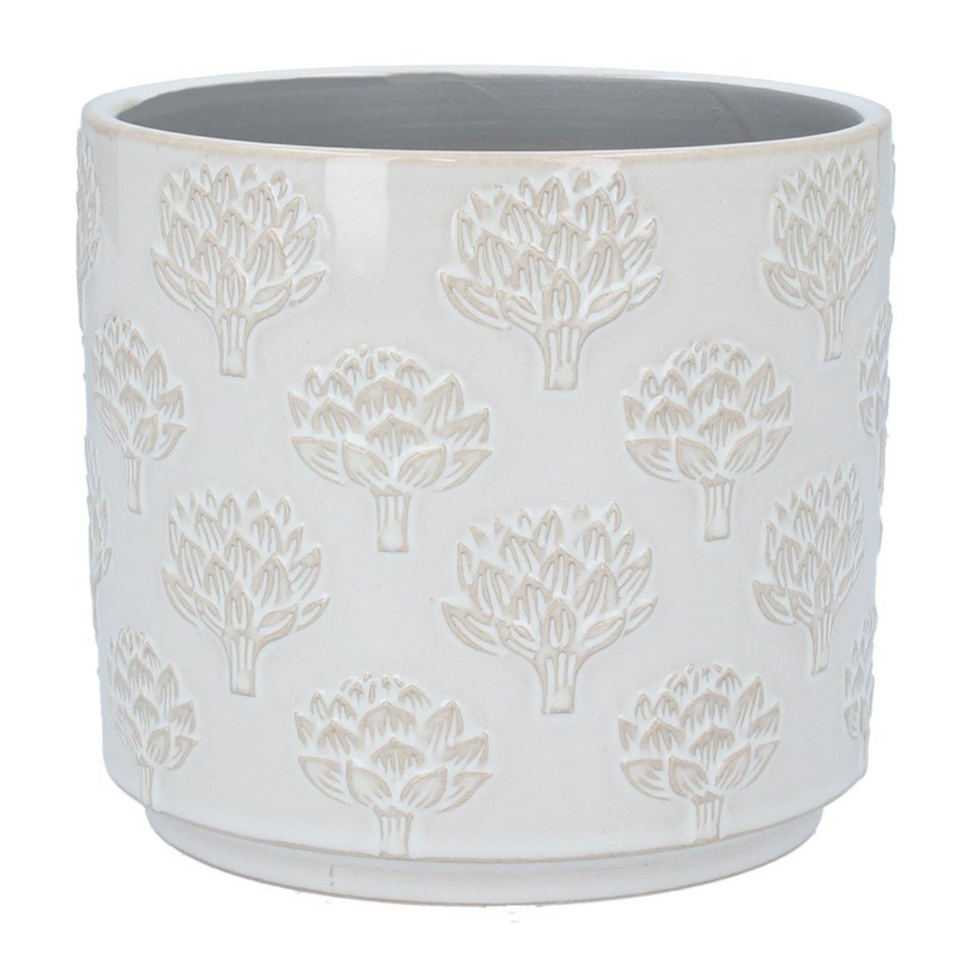 White Artichoke Pot