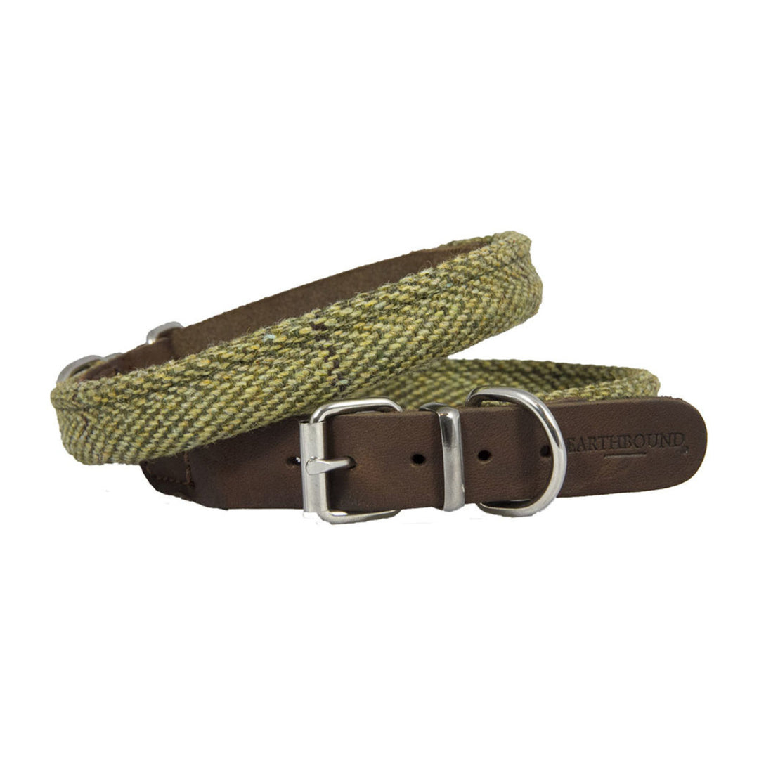 Earthbound Rolled Tweed Leather Collar