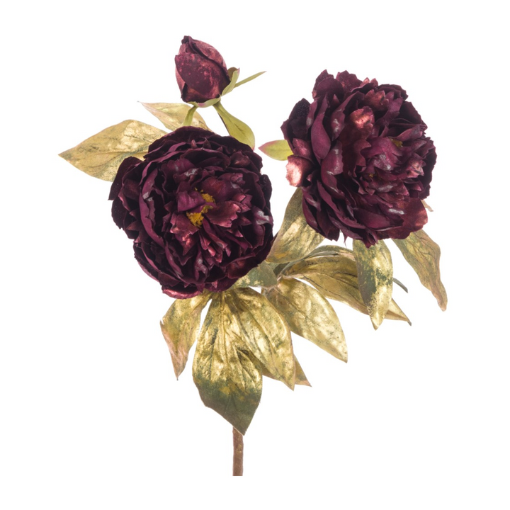 Faux Peony Gilded Stem